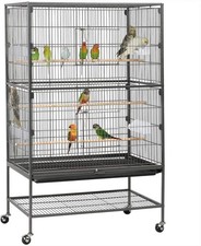 52'' Bird Cage w/Perches Feeders Large Birdcage with Pull-Out Tray Rolling