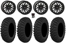 System 3 SB-9 Bdlk 15" Wheels Matte Bk 32" Crawler XP Tires RZR Turbo S / RS1