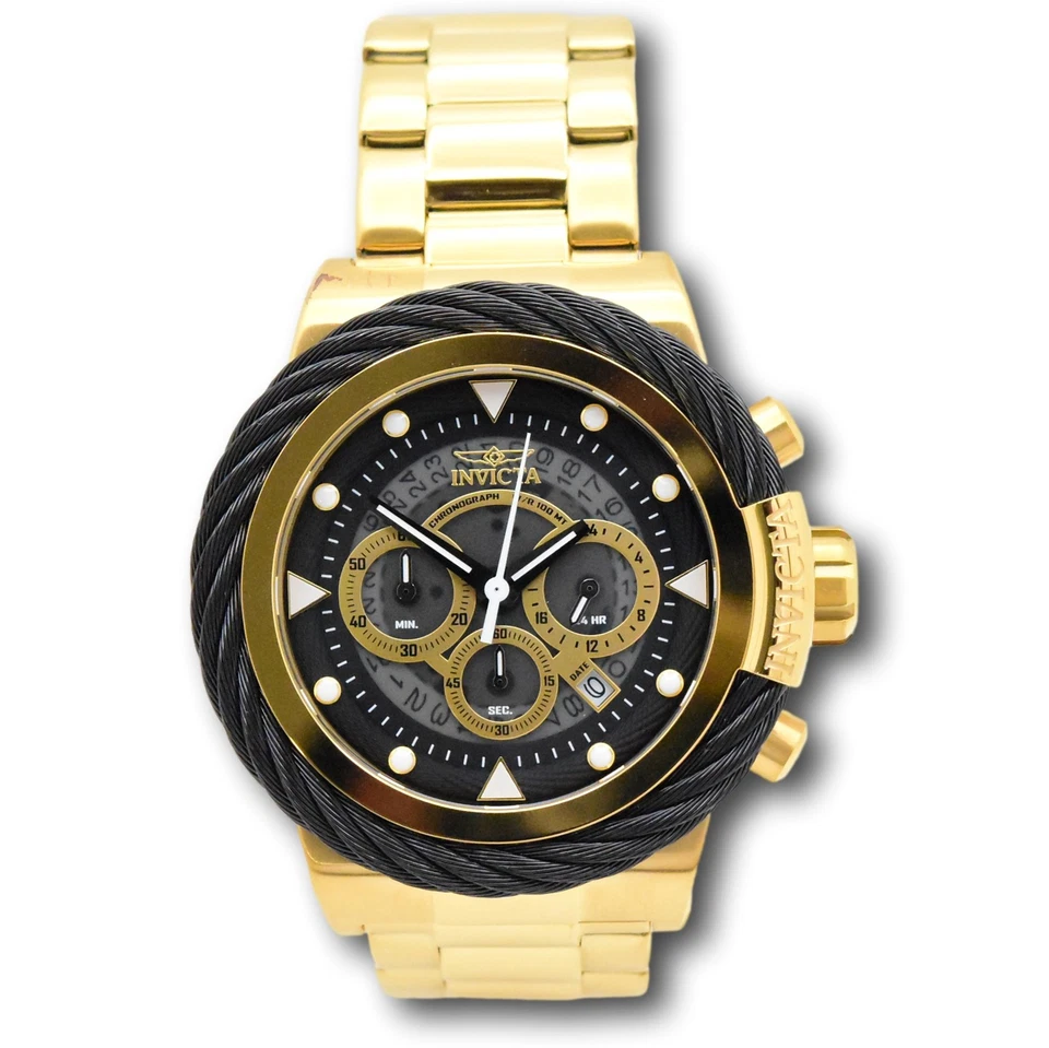 Reloj cronógrafo Invicta Bolt para hombre con esfera anatómica de acero inoxidable dorado de 50 mm 27800 Foto 3 de 4