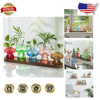 Unique Mushroom-Shaped Glass Planters - Perfect Hydroponic Set for Plant Lovers