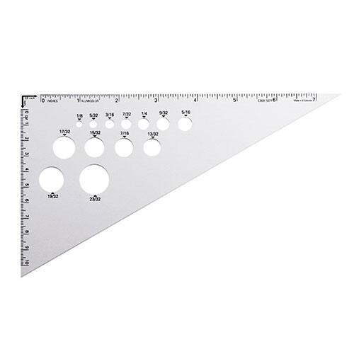 Alumicolor Calibrated Triangle Aluminum 8" Silver 30°/ 60° Office School Drawing - Picture 1 of 1