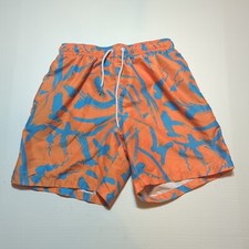 Boardies Swimming Shorts Men's 28 Orange Pockets Lined Beach Pool Elastic Trunks