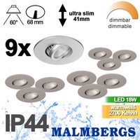 Led Spots Dimmbar IP44 9X Led MöBeleinbauleuchten Einbauleuchten Schwenkbar Slim
