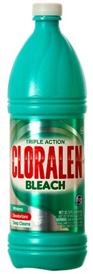 Triple action Liquid BLEACH 32.12 oz = 950 mL Laundry & Deep Cleaner CLORALEN
