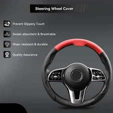 15''Steering Wheel Cover  Leather Anti-Slip For Mercedes-Benz C-Class GLC GLE