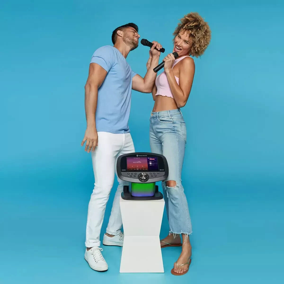 Machine à karaoké, machine à karaoké avec 2 microphones sans fil,Bluetooth,machine de karaoké