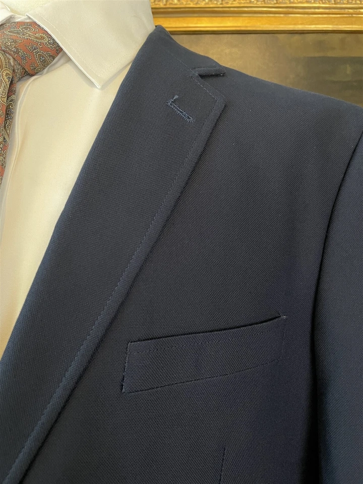 NUEVO Saddlebred 44L Azul Marino 100% Algodón Lúpulo Blazer Abrigo Deportivo Chaqueta Foto 2 de 4