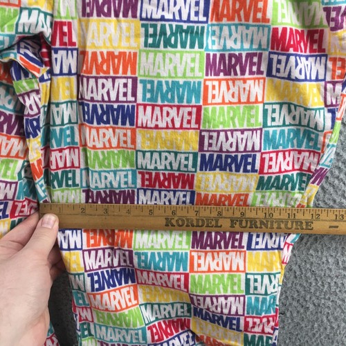 Marvel Logo Printed Pajama Pants Mens XL Multicolor Drawstring Waistband Cotton - Picture 8 of 17