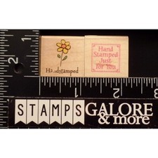 HERO ARTS RUBBER STAMPS SET 2 HANDSTAMPED BY FLOWER STAMPED JUST FOR YOU 3066