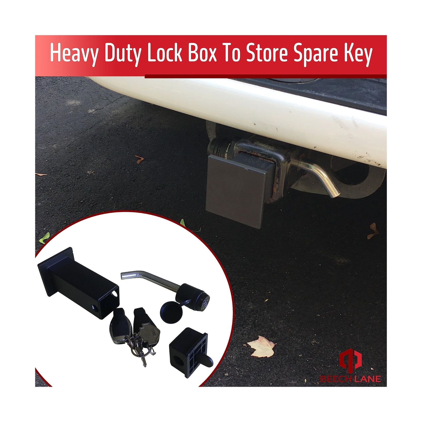 Beech Lane Locking Hitch Storage Box, Included Combo Lock Hitch Pin