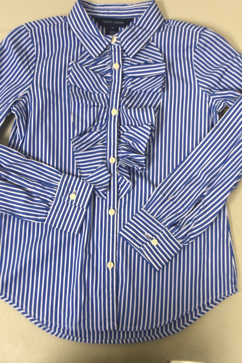 striped ruffle shirt