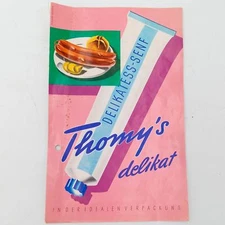  Thomys Delikat German Mayo Mayonnaise In Tube Ad Promo Advertising Pamphlet Vtg