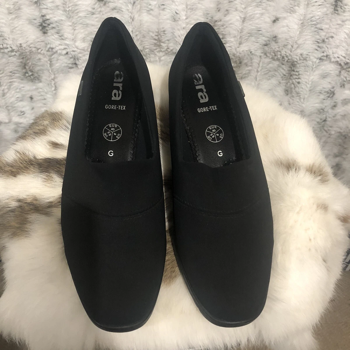 Ara Gore Tex Size 9 Slip On Pumps Shoes Black Comfort Stretch Germany