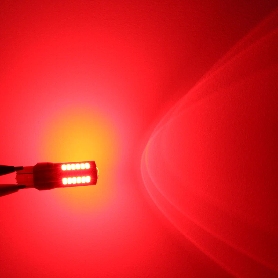 Alla Lighting 2x 7443 54-LED Brake Tail Turn Signal Side Marker Light Bulb, Red - Image 4 of 4