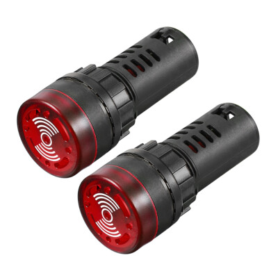 2stk. Anzeige AC/DC 12V Paneel Indicator Blinkender Alarm auf Summer, LED Rot