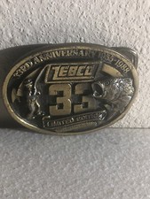 Men's ZEBCO Brass Belt Buckle Fishing 33rd Anniversary 1955 - 1988 Made in USA