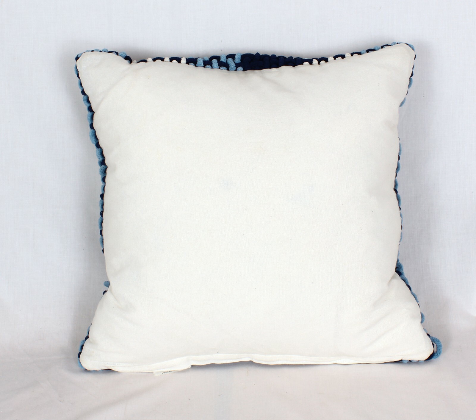 Devi Design Rye Chenille White Blues Throw Pillow 18" x 18" | eBay