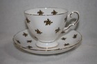 Tuscan Fine Bone China Footed Copper Roses teacup and saucer — photo 2