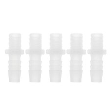5 Pcs Plastic Hose Barb Fitting 7/16" Hose ID G1/4 Male Connector PP Material