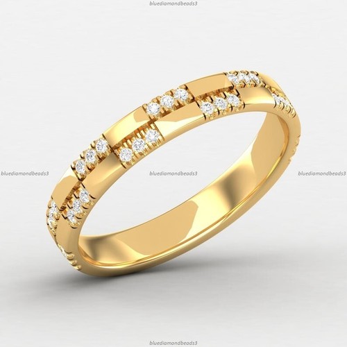 Anello di fidanzamento diamanti oro 14k fascia edoardiana fidanzamento diamante per donna - Foto 3 di 4