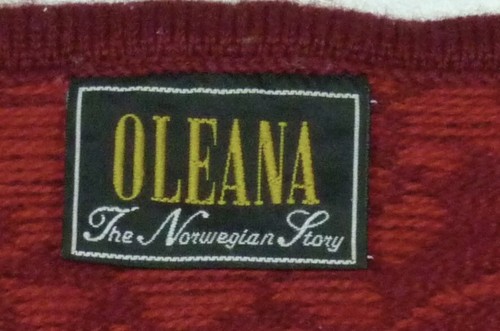 Oleana Cardigan Red Pullover Size Approx. L Wool Chunky Knitted Ladies Flowers - Picture 5 of 7