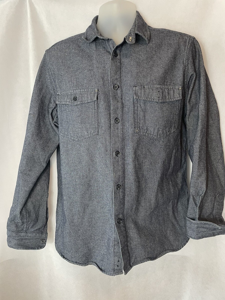 Goodfellow TARGET Mens MEDIUM Dark GRAY Button Down Collared Dress Shirt  Pockets
