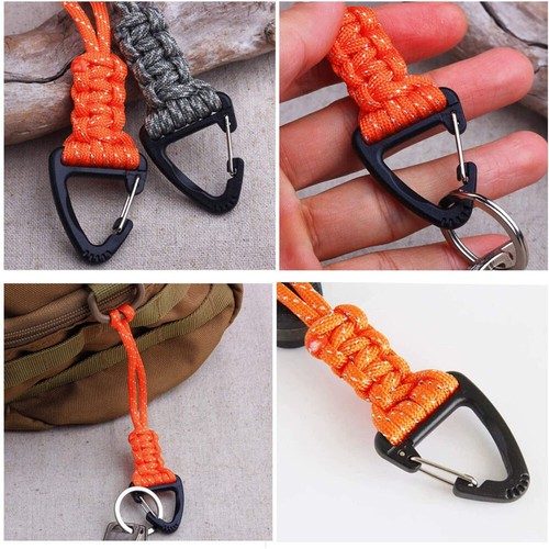Para cord Keychain Lanyard Triangle Buckle High Strength Parachute Cord Key Ring - Picture 6 of 19