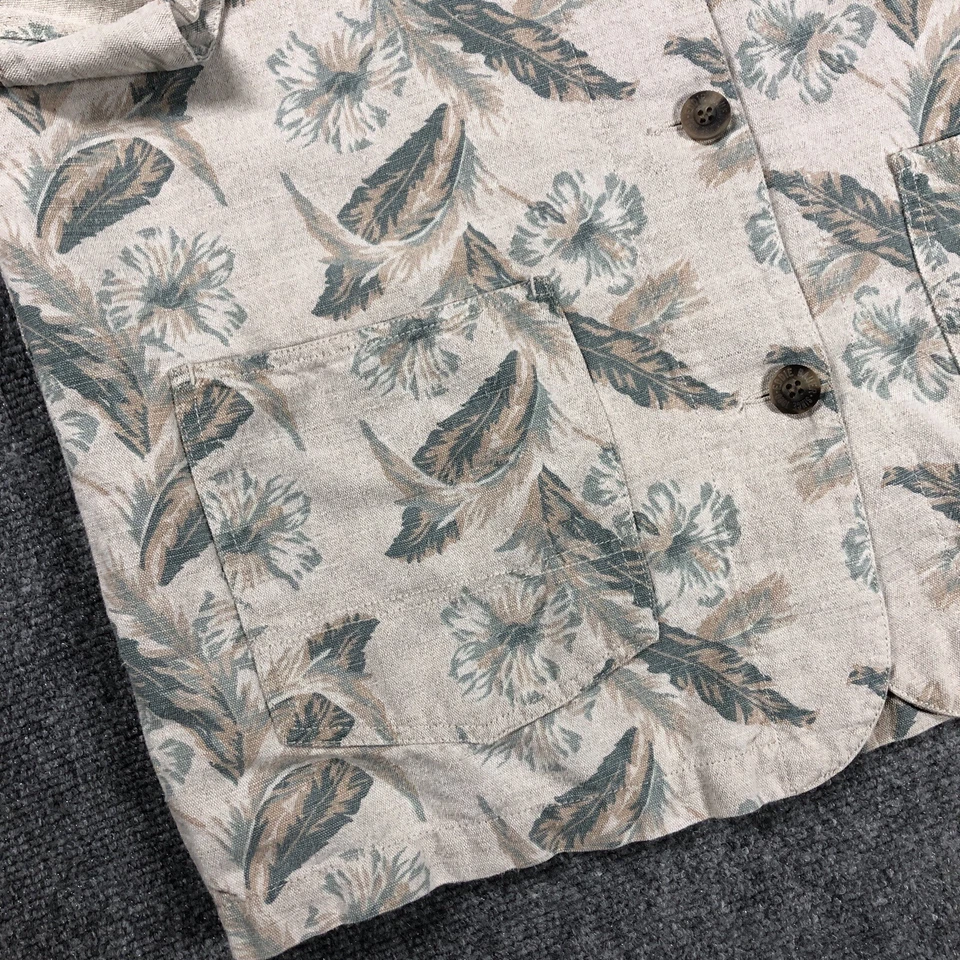 ВИНТАЖНЫЙ Eddie Bauer цветочный узор Chore рубашка куртка женщин S льняной пальто - Изображение 3 из 4