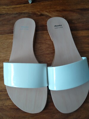BATA Sandalen Flip Flops Riemenpantolette Gr 37 Wieß Schuhe Schlappen  NEU 