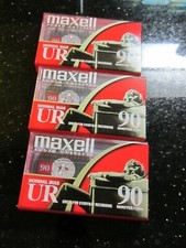 3 - NEW Maxell Audio Cassette Tape UR90 Normal Bias 90 Minutes SEALED