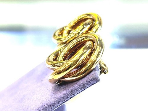 18K Yellow Gold Extremly Well-Made Swirl Shaped Stud Earrings 19.97 Grams - Picture 4 of 9