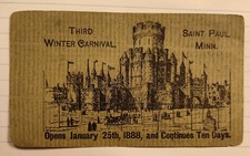 Saint Paul Third Winter Carnival Ticket January 25, 1888.