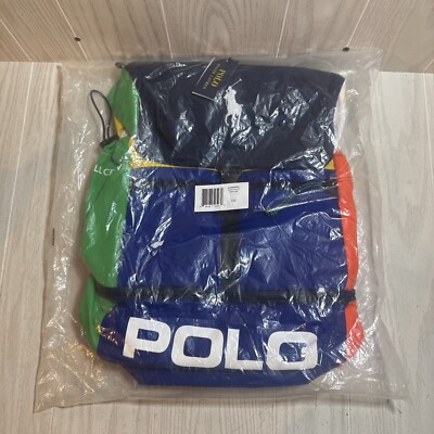Polo Ralph Lauren 2024 US Open Tennis Roll Top Backpack NYC Color Block Big Pony