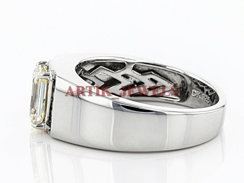 Moissanite &Black Onyx with 14k White Gold Plated 925 Sterling Silver Ring #2911 - 第 3/4 張圖片