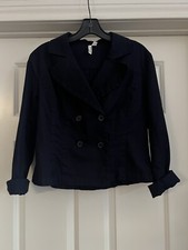 St Johns Bay Navy Button Stretch Blazer Women s Medium