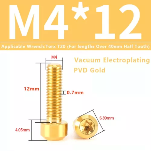 M4M5M6M8M10 Titanium Bolts Taper Cone Socket Head Motorcycle Modification Screws - Picture 91 of 205