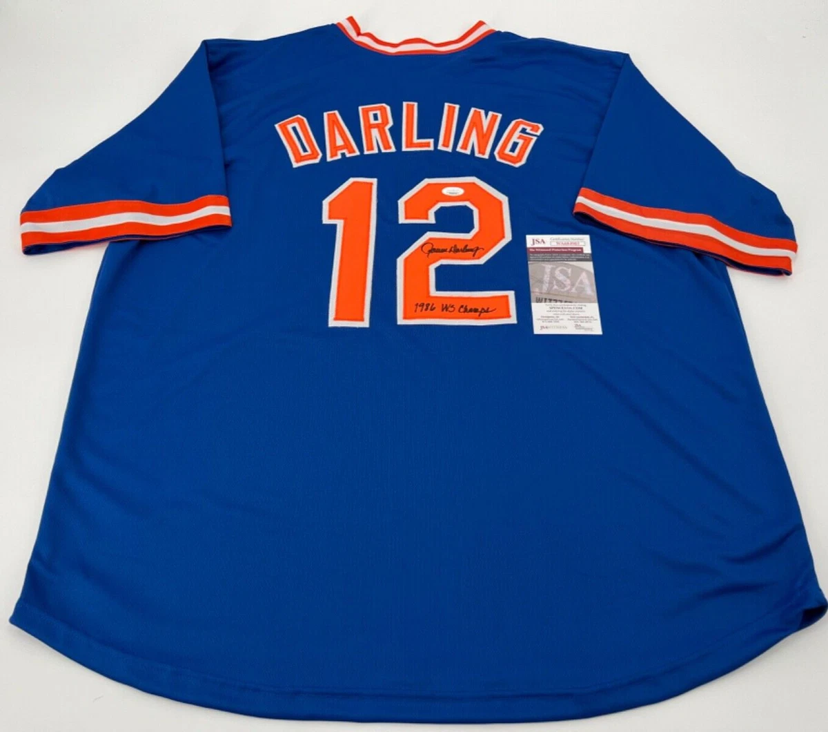 RON DARLING NEW YORK METS AUTOGRAPHED CUSTOM JERSEY JSA WITNESS COA 86 WS  CHAMPS