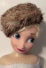 Vintage Brown Tan Woven Straw/Rafia Pillbox Ladies Hat With Accents Beautiful