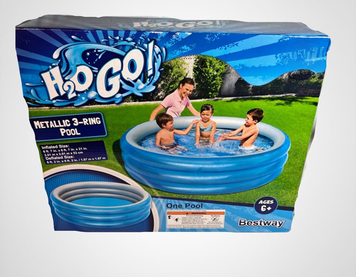 BESTWAY~H2O GO!~Metallic 3-Ring Pool -Ages 6+ Summer Pool Kiddy