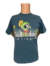 Vintage 90’s SIX FLAGS Marvin The Martian Single Stitch Shirt Size Small