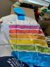 42" Rainbow Cake  Candle Birthday Foil Mylar Balloon New  