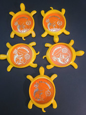 (LOT OF 5) VINTAGE MADE IN USA KITCHEN BAR 4 FLORIDA PLASTIC TURTLE COASTERS