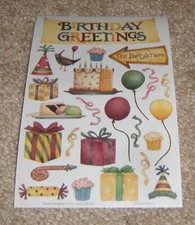 Creative Imaginations Sticker Sheet ~ by Debbie Mumm.....Birthday Greetings