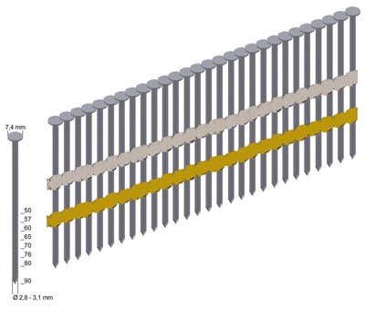 Prebena Streifennägel RK28/70BK Glattschaft (15,35 EUR/1000 Stück)