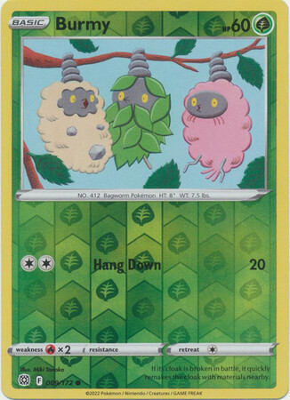 BURMY 009/172 BRILLIANT STARS POKEMON (REVERSE HOLO, NM)