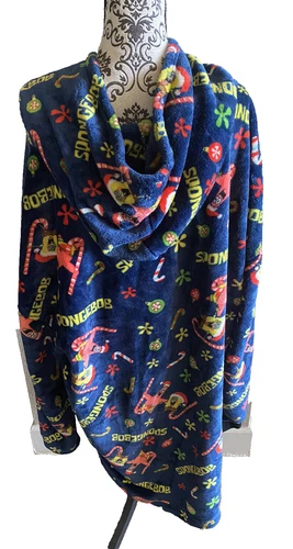 SpongeBob Squarepants Blanket Hoodie Pullover Robe Hooded  One Size Patrick Xmas
