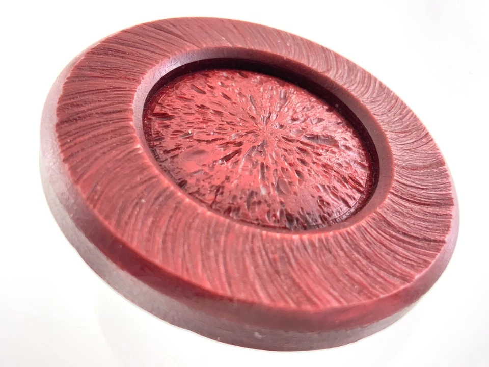 Vintage Molded Floral Pattern Plastic Garment Button Size 1.7in Set Of 3 951A - Image 4 of 4