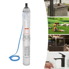 750W 1HP Deep Well Pump Deep Well Submersible Pump 167.32ft Lift 5.28 GPM SS 304