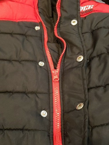 Boys New York ENYCE Fleece Lined Winter With Hood Zip pockets Coat Black Red 3T - Picture 11 of 12