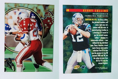 1997 Stadium Club WRONG BACK Curtis Martin Patriots & Kerry Collins Panthers - Picture 3 of 9
